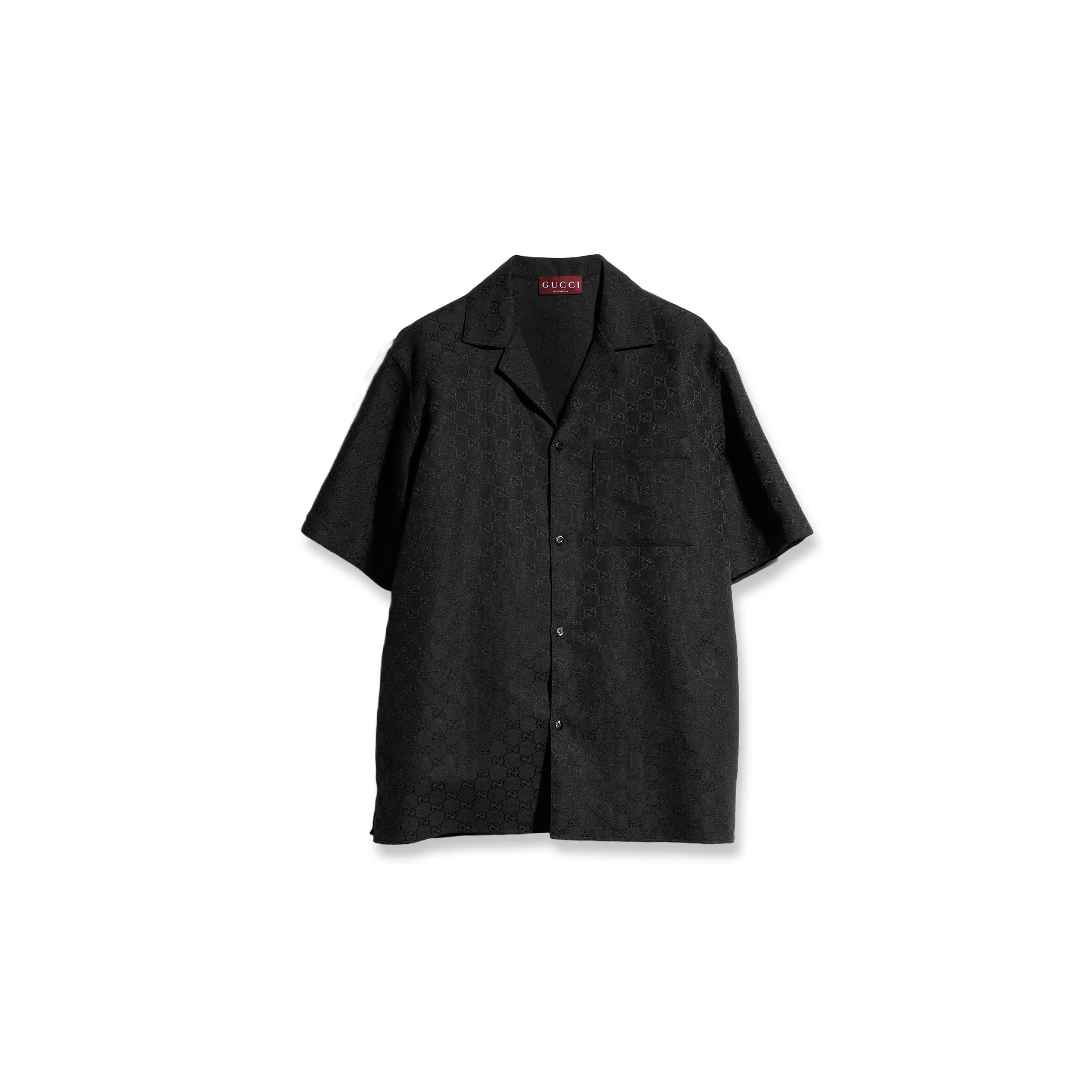 GUCCI GG CANVAS LINEN BLEND BOWLING SHIRT 794907